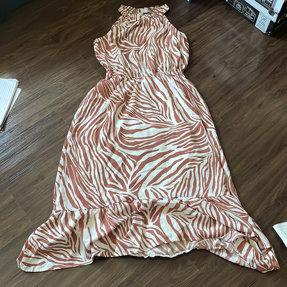 Maybe and white striped dress